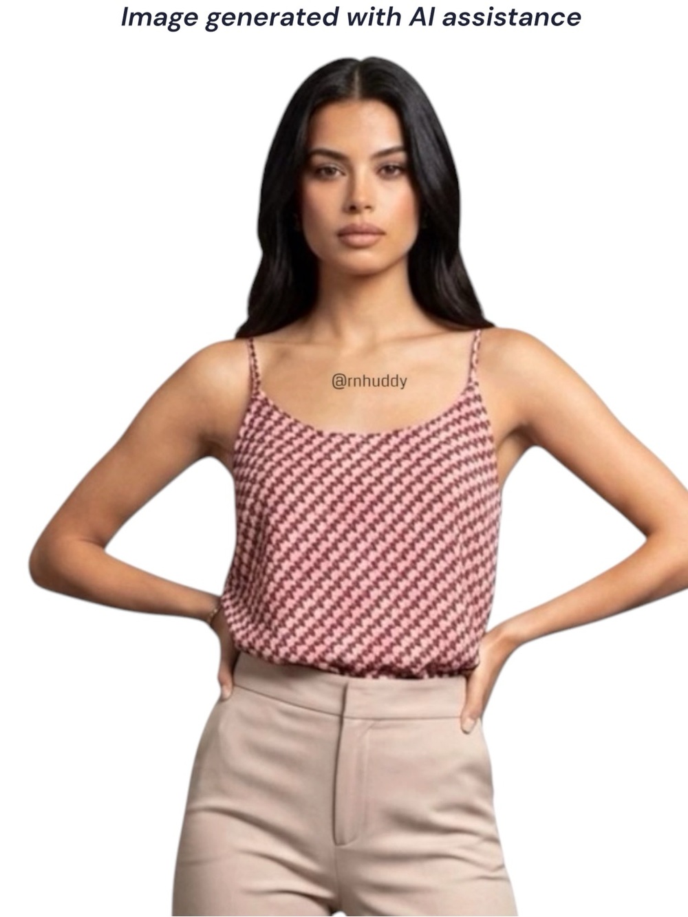 Nordstrom Rack XL pink dawn-red bias diamond print cami